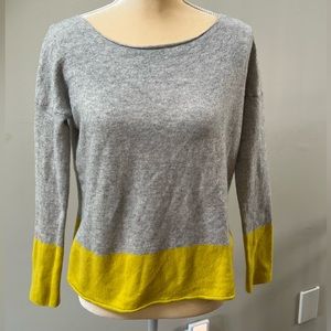 Vince Cashemere Colorblock Yellow Sweater